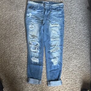 KanCan Light Blue Distressed Boyfriend Jeans